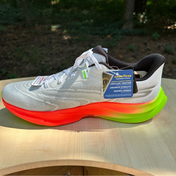 SOLD! Brand New SKETCHERS Men's White and Neon Running Shoes in original box - Picture 1 of 8